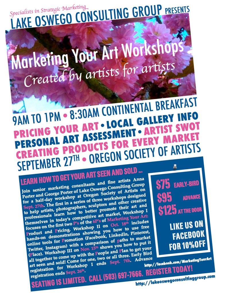 Marketing Your Art Workshop I Poster by Lake Oswego Consulting Group