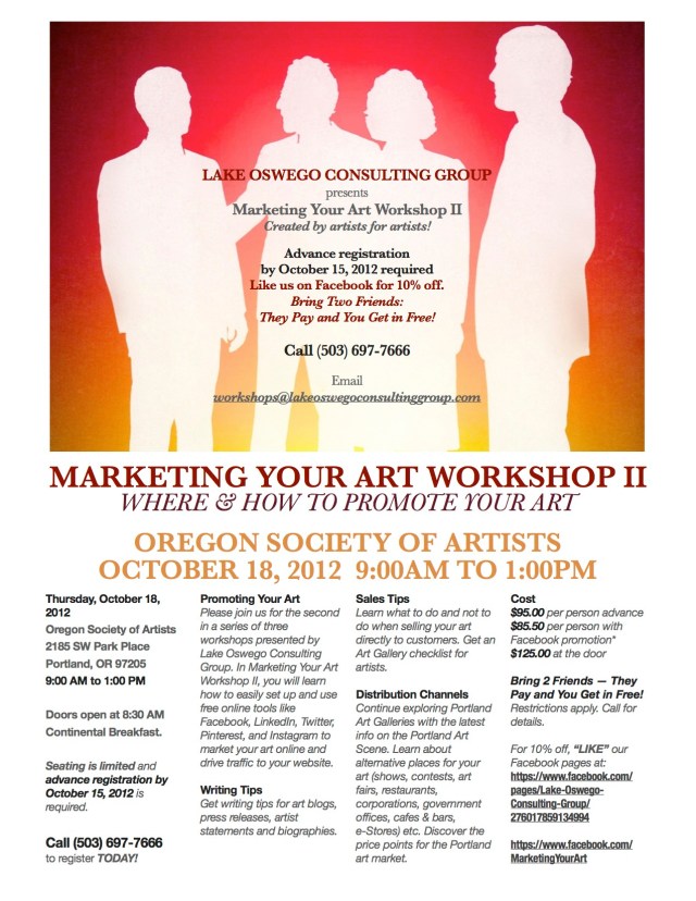 Marketing Your Art Workshop 2-OSA Poster